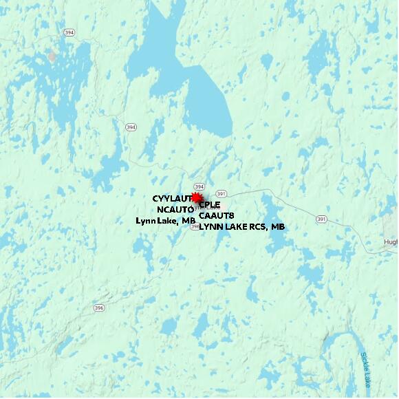 map at zoomlvl 60x60 kilometres for LYNN LAKE RCS