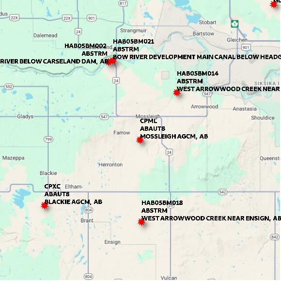 map at zoomlvl 60x60 kilometres for MOSSLEIGH AGCM