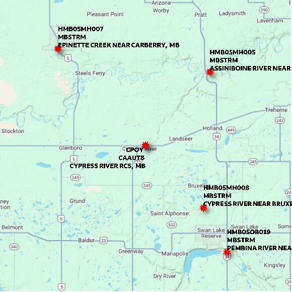 map at zoomlvl 60x60 kilometres for CYPRESS RIVER RCS