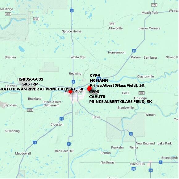 map at zoomlvl 60x60 kilometres for PRINCE ALBERT GLASS FIELD