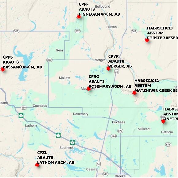 map at zoomlvl 60x60 kilometres for ROSEMARY AGDM