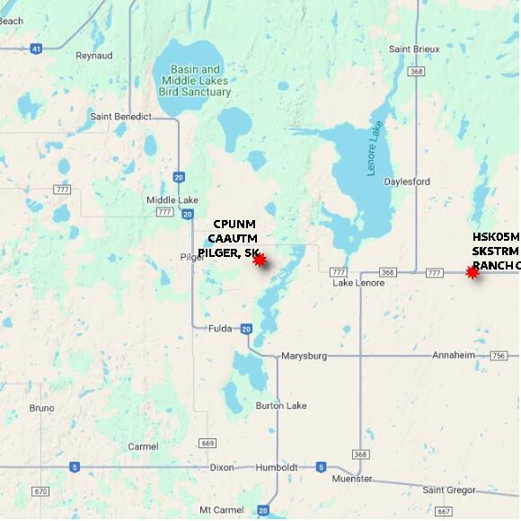 map at zoomlvl 60x60 kilometres for PILGER