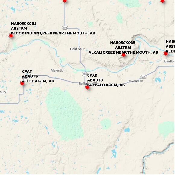 map at zoomlvl 60x60 kilometres for BUFFALO AGCM