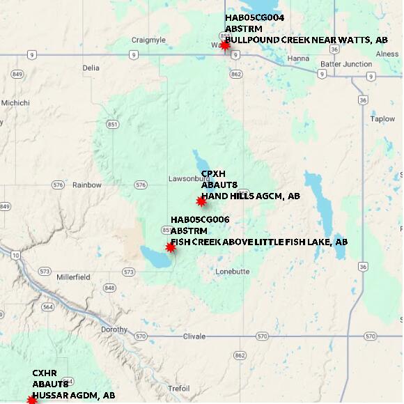 map at zoomlvl 60x60 kilometres for HAND HILLS AGCM