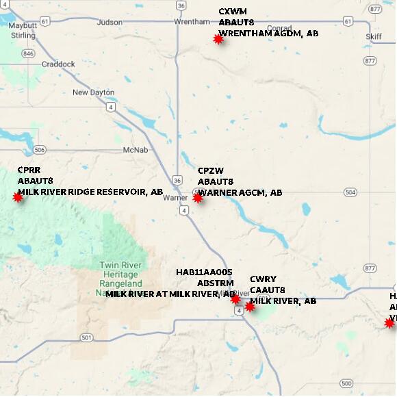 map at zoomlvl 60x60 kilometres for WARNER AGCM