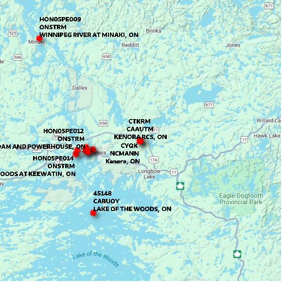map at zoomlvl 60x60 kilometres for KENORA RCS