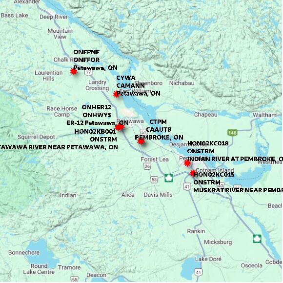 map at zoomlvl 60x60 kilometres for PEMBROKE