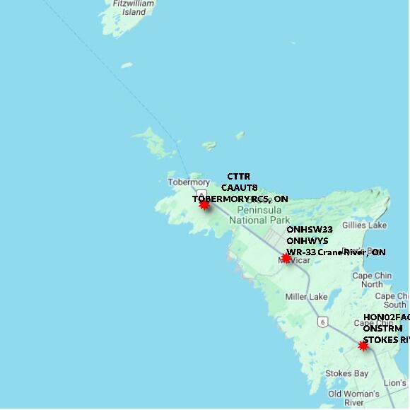 map at zoomlvl 60x60 kilometres for TOBERMORY RCS
