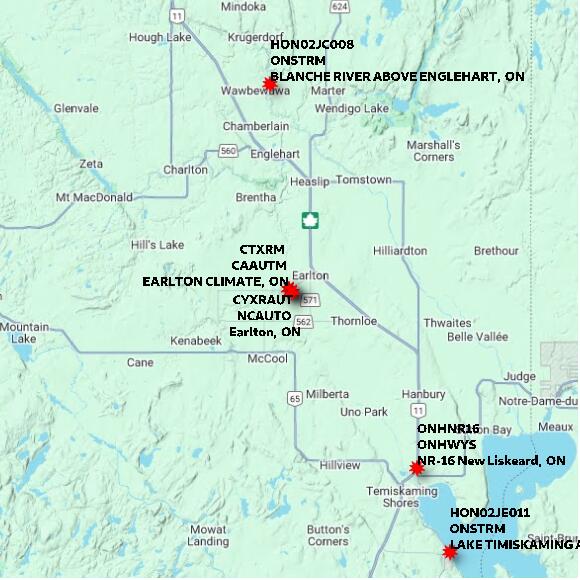map at zoomlvl 60x60 kilometres for EARLTON CLIMATE