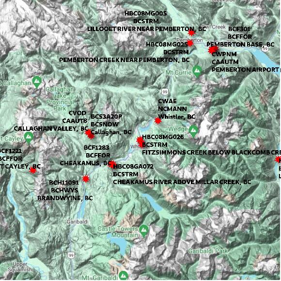 map at zoomlvl 60x60 kilometres for WHISTLER - NESTERS
