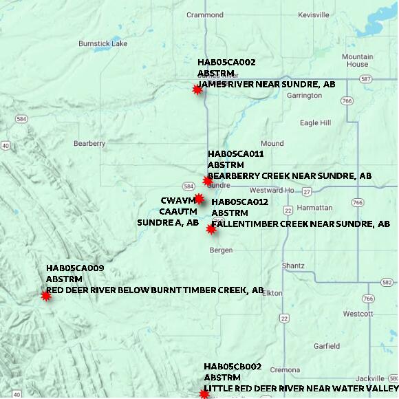 map at zoomlvl 60x60 kilometres for SUNDRE A