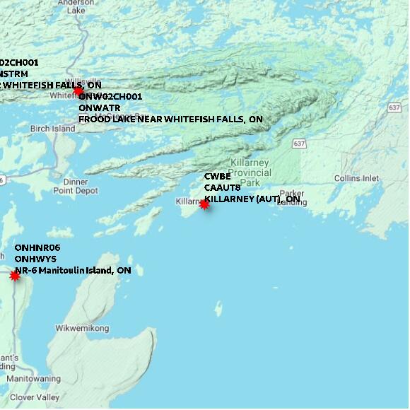 map at zoomlvl 60x60 kilometres for KILLARNEY (AUT)