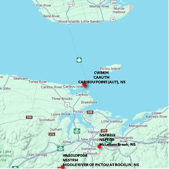 map at zoomlvl 60x60 kilometres for CARIBOU POINT (AUT)