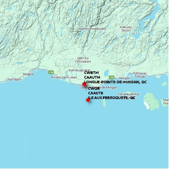 map at zoomlvl 60x60 kilometres for LONGUE-POINTE-DE-MINGAN
