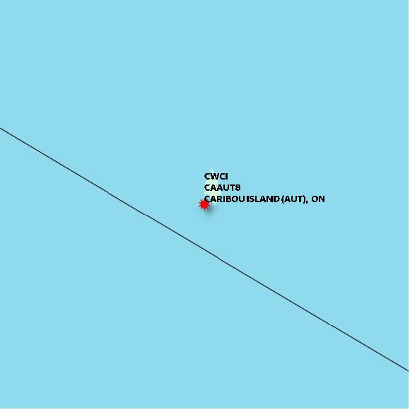 map at zoomlvl 60x60 kilometres for CARIBOU ISLAND (AUT)