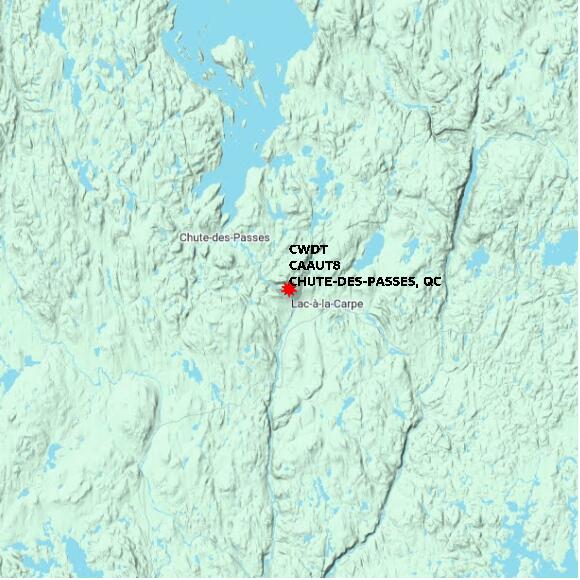 map at zoomlvl 60x60 kilometres for CHUTE-DES-PASSES