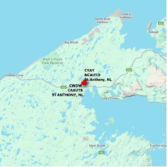 map at zoomlvl 60x60 kilometres for ST ANTHONY