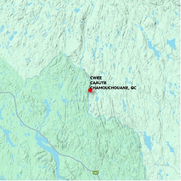 map at zoomlvl 60x60 kilometres for CHAMOUCHOUANE