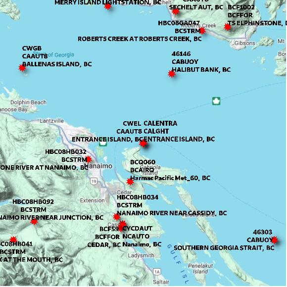 map at zoomlvl 60x60 kilometres for ENTRANCE ISLAND