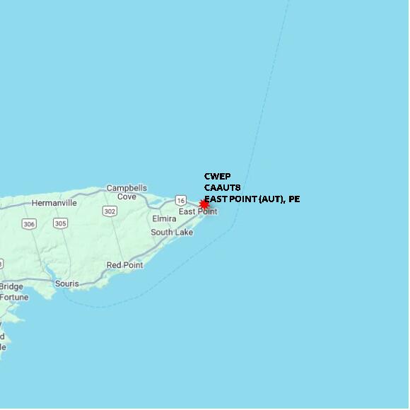 map at zoomlvl 60x60 kilometres for EAST POINT (AUT)