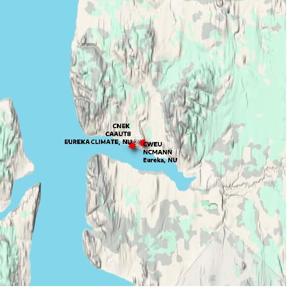map at zoomlvl 60x60 kilometres for Eureka