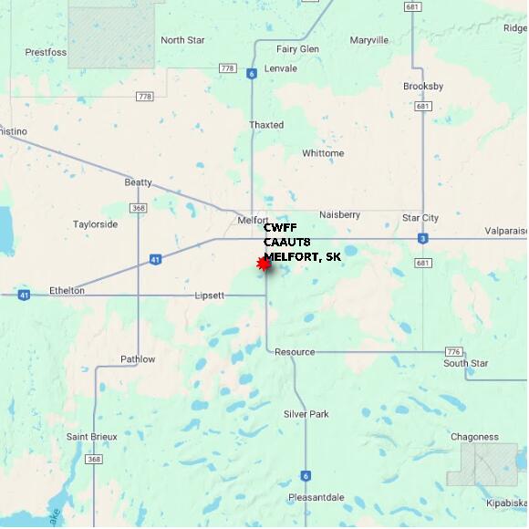 map at zoomlvl 60x60 kilometres for MELFORT