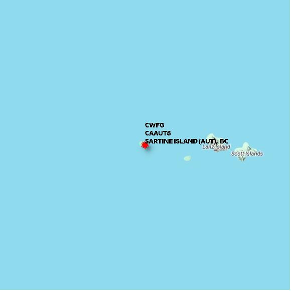 map at zoomlvl 60x60 kilometres for SARTINE ISLAND (AUT)