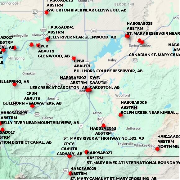 map at zoomlvl 60x60 kilometres for CARDSTON