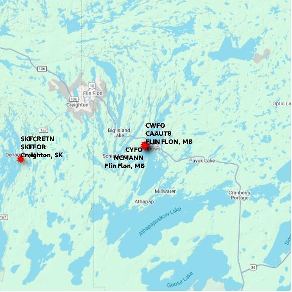 map at zoomlvl 60x60 kilometres for FLIN FLON