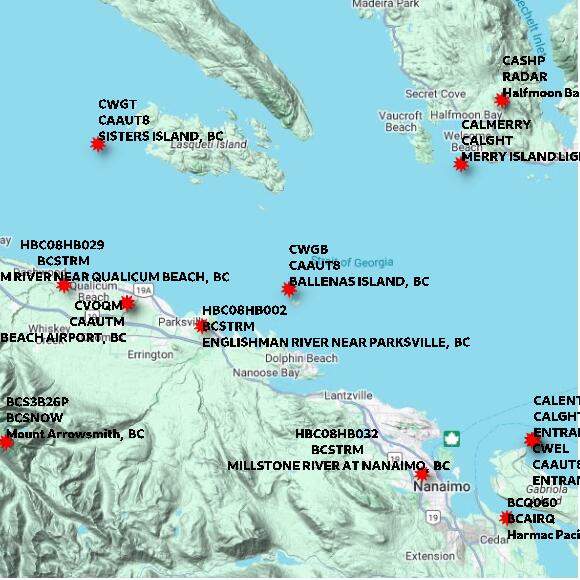 map at zoomlvl 60x60 kilometres for BALLENAS ISLAND