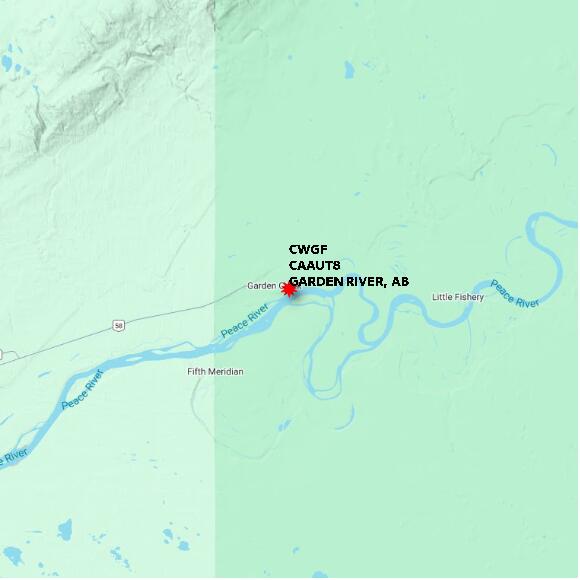 map at zoomlvl 60x60 kilometres for GARDEN RIVER