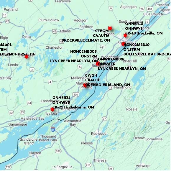 map at zoomlvl 60x60 kilometres for GRENADIER ISLAND