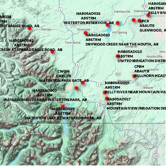 map at zoomlvl 60x60 kilometres for WATERTON PARK GATE