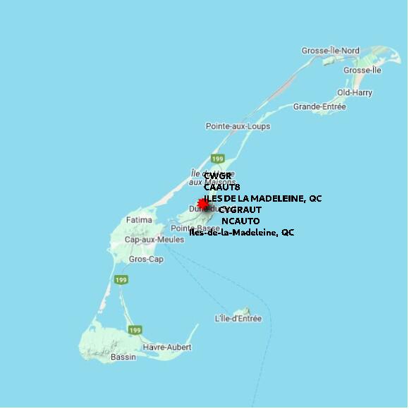 map at zoomlvl 60x60 kilometres for ILES DE LA MADELEINE
