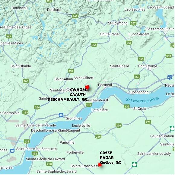 map at zoomlvl 60x60 kilometres for DESCHAMBAULT