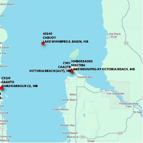 map at zoomlvl 60x60 kilometres for VICTORIA BEACH (AUT)