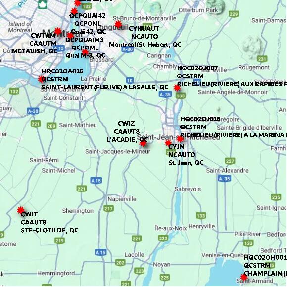 map at zoomlvl 60x60 kilometres for L'ACADIE