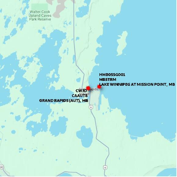 map at zoomlvl 60x60 kilometres for GRAND RAPIDS (AUT)