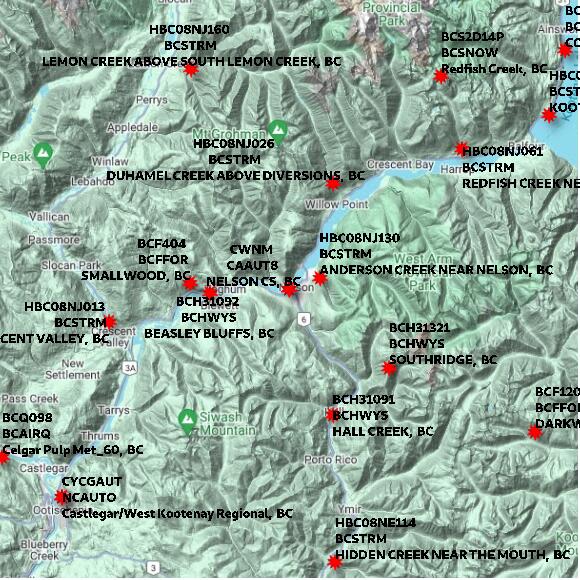 map at zoomlvl 60x60 kilometres for NELSON CS