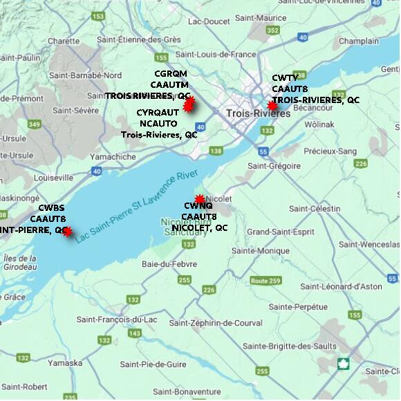 map at zoomlvl 60x60 kilometres for NICOLET