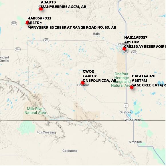 map at zoomlvl 60x60 kilometres for ONEFOUR CDA