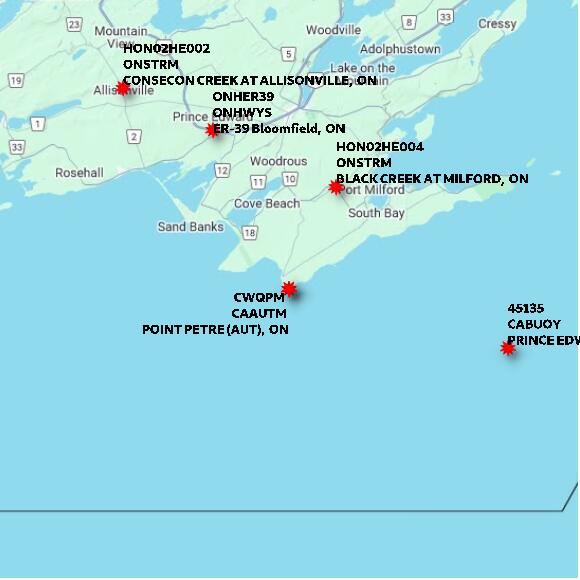 map at zoomlvl 60x60 kilometres for POINT PETRE (AUT)
