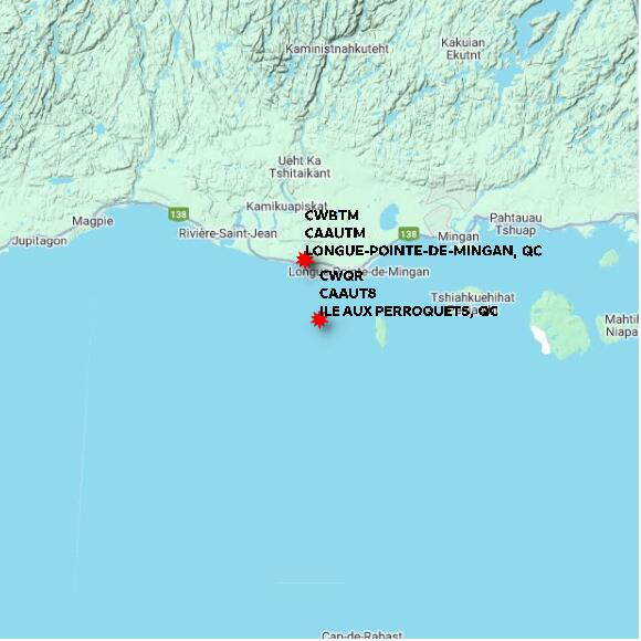 map at zoomlvl 60x60 kilometres for ILE AUX PERROQUETS