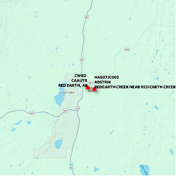 map at zoomlvl 60x60 kilometres for RED EARTH