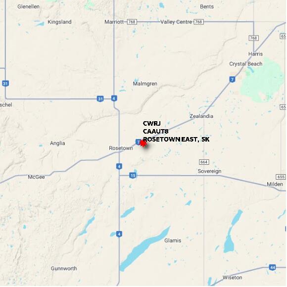 map at zoomlvl 60x60 kilometres for ROSETOWN EAST