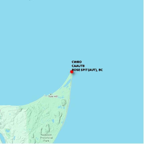 map at zoomlvl 60x60 kilometres for ROSE SPIT (AUT)