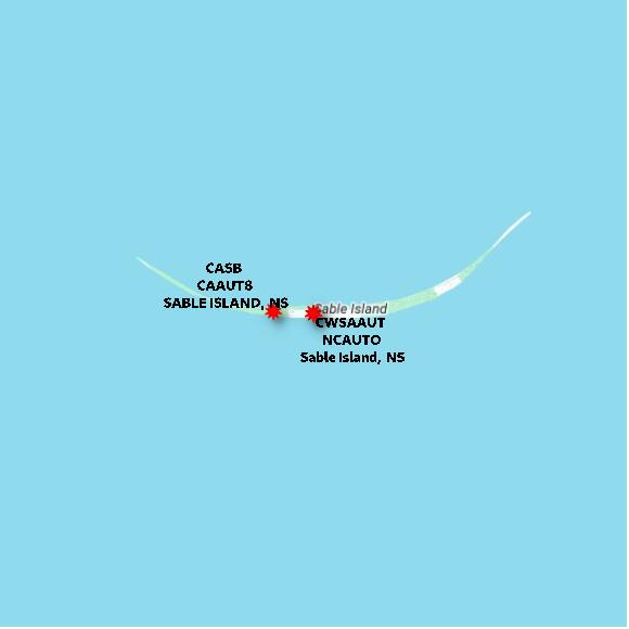 map at zoomlvl 60x60 kilometres for Sable Island