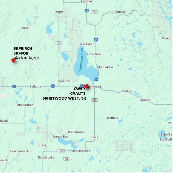 map at zoomlvl 60x60 kilometres for SPIRITWOOD WEST