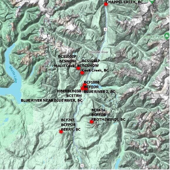 map at zoomlvl 60x60 kilometres for BLUE RIVER CS