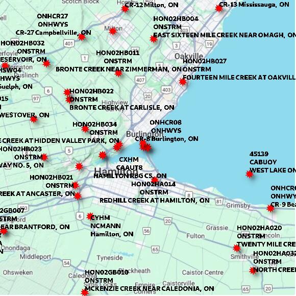 map at zoomlvl 60x60 kilometres for BURLINGTON PIER